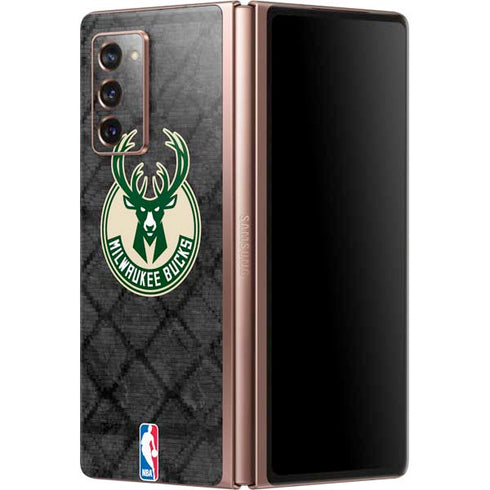 NBA Milwaukee Bucks Rusted Dark Galaxy Z Fold2 5G Skin