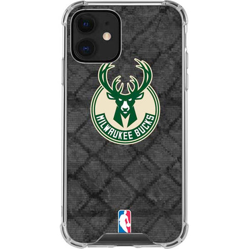 NBA Milwaukee Bucks Rusted Dark iPhone 12 Clear Case