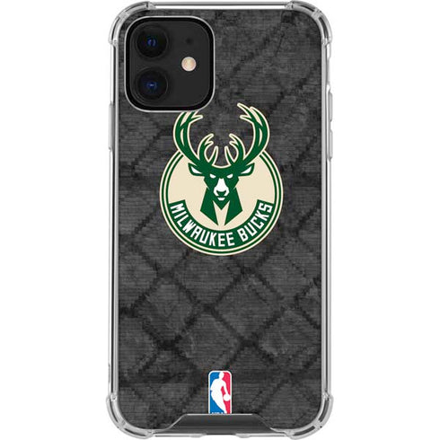 NBA Milwaukee Bucks Rusted Dark iPhone 12 Mini Clear Case