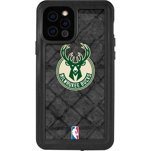 NBA Milwaukee Bucks Rusted Dark iPhone 12 Pro Waterproof Case