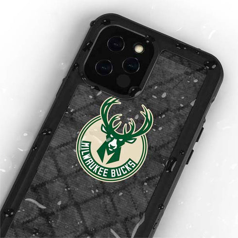 NBA Milwaukee Bucks Rusted Dark iPhone 12 Pro Waterproof Case