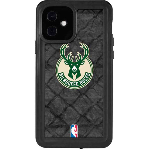 NBA Milwaukee Bucks Rusted Dark iPhone 12 Waterproof Case