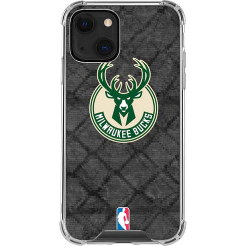 NBA Milwaukee Bucks Rusted Dark iPhone 13 Mini Clear Case