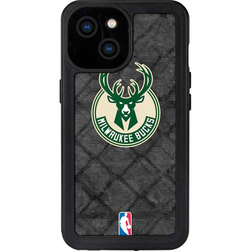 NBA Milwaukee Bucks Rusted Dark iPhone 13 Mini Waterproof Case