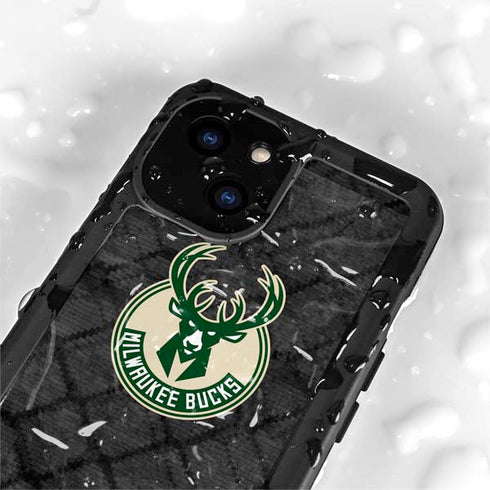 NBA Milwaukee Bucks Rusted Dark iPhone 13 Mini Waterproof Case