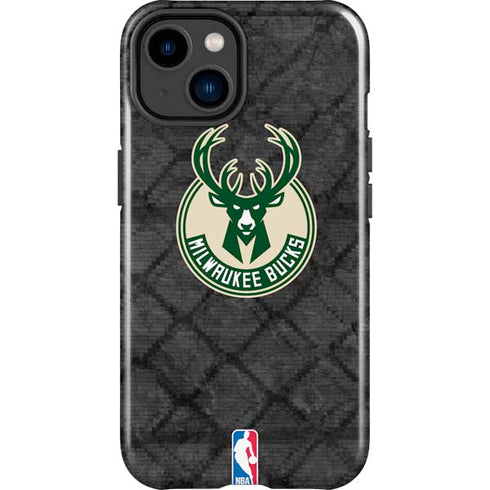 NBA Milwaukee Bucks Rusted Dark iPhone 15 Plus Impact Case