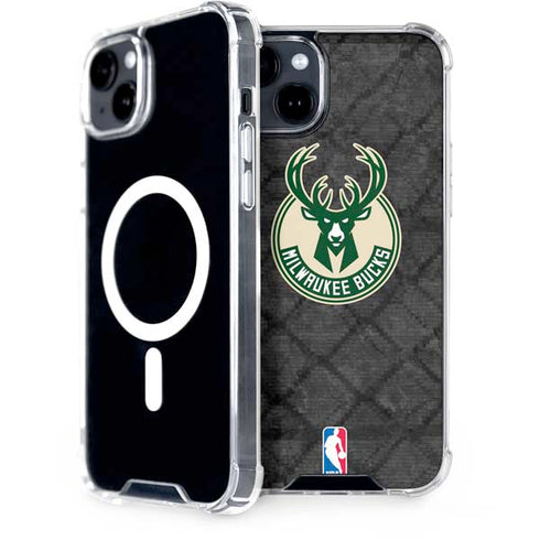 NBA Milwaukee Bucks Rusted Dark iPhone 14 MagSafe Case