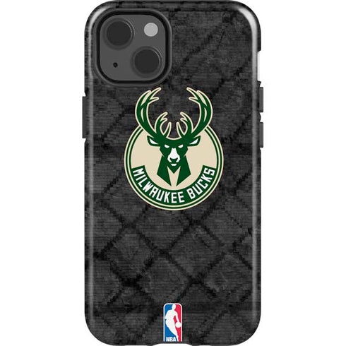 NBA Milwaukee Bucks Rusted Dark iPhone 14 Impact Case