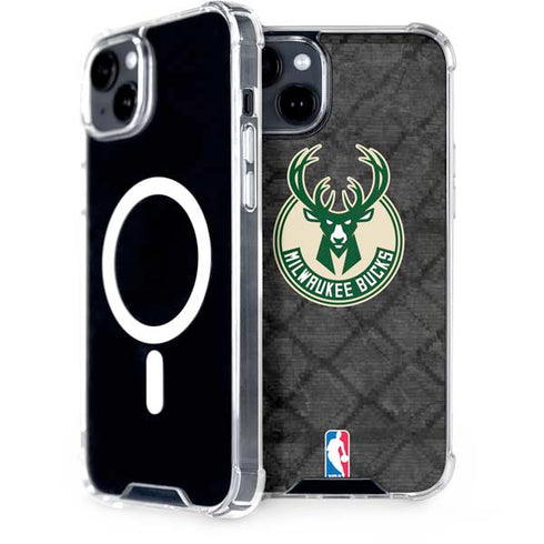 NBA Milwaukee Bucks Rusted Dark iPhone 14 Plus MagSafe Case