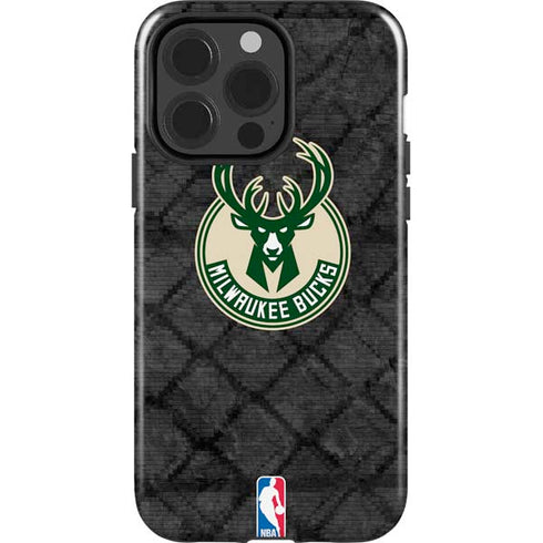 NBA Milwaukee Bucks Rusted Dark iPhone 14 Pro Impact Case