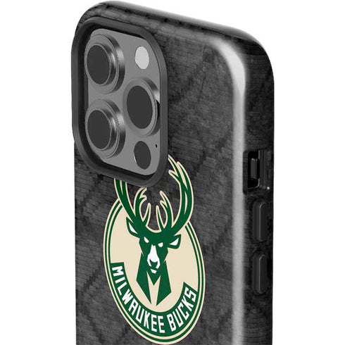 NBA Milwaukee Bucks Rusted Dark iPhone 14 Pro Impact Case