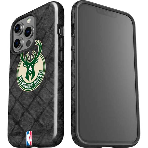 NBA Milwaukee Bucks Rusted Dark iPhone 14 Pro Impact Case