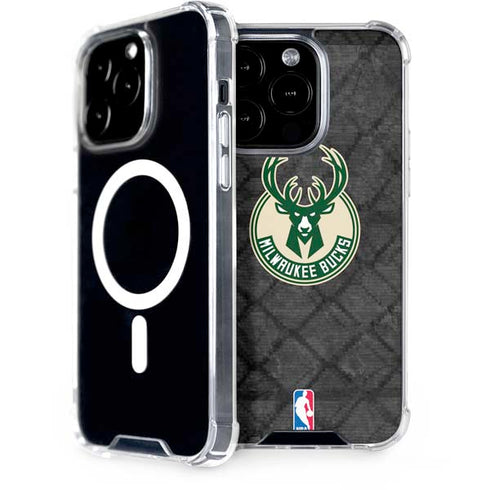 NBA Milwaukee Bucks Rusted Dark iPhone 15 Pro MagSafe Case
