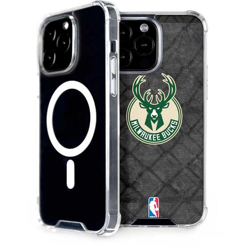 NBA Milwaukee Bucks Rusted Dark iPhone 15 Pro Max MagSafe Case