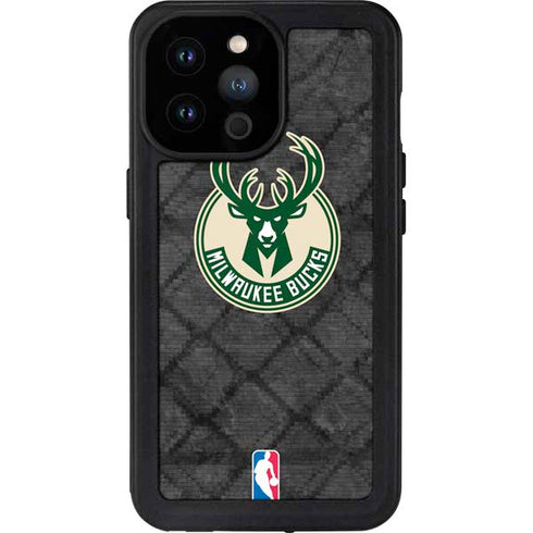 NBA Milwaukee Bucks Rusted Dark iPhone 14 Pro Max Waterproof Case