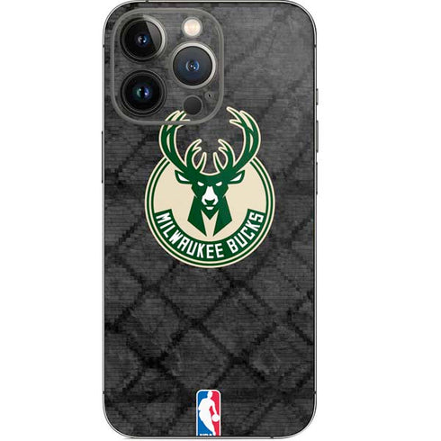 NBA Milwaukee Bucks Rusted Dark iPhone 14 Pro Skin