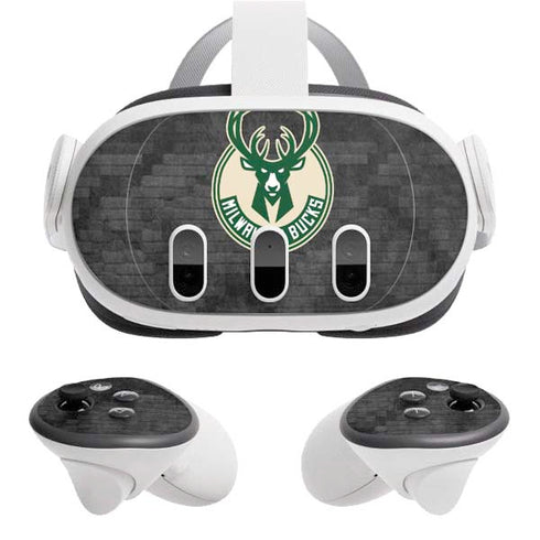 NBA Milwaukee Bucks Rusted Dark Meta Quest 3 Skin