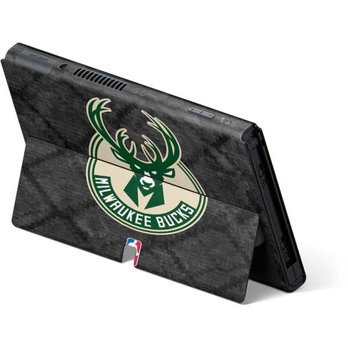NBA Milwaukee Bucks Rusted Dark Nintendo Switch OLED (2021) Skin