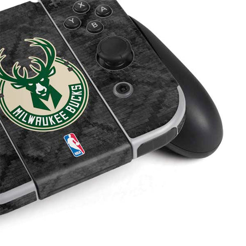 NBA Milwaukee Bucks Rusted Dark Nintendo Switch OLED (2021) Skin