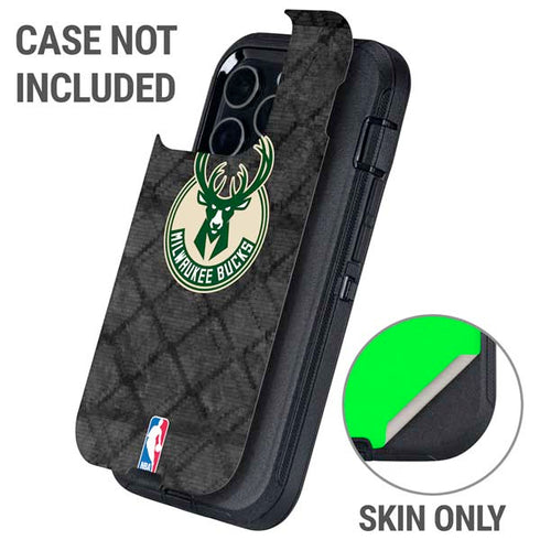 NBA Milwaukee Bucks Rusted Dark Otterbox Defender iPhone Skin