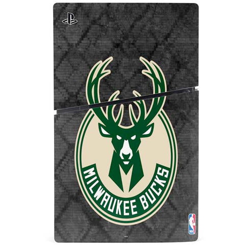 NBA Milwaukee Bucks Rusted Dark PS5 Slim Disk Console Skin