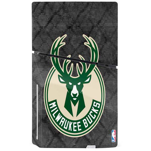 NBA Milwaukee Bucks Rusted Dark PS5 Slim Disk Console Skin
