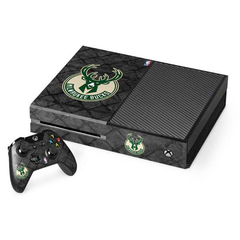 NBA Milwaukee Bucks Rusted Dark Xbox One Console and Controller Bundle Skin