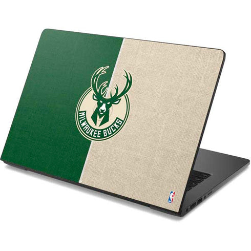 NBA Milwaukee Bucks Split Canvas Dell Chromebook Skin