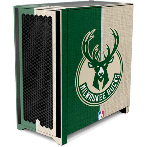 NBA Milwaukee Bucks Split Canvas Corsair 4000D Tempered Glass Mid-Tower ATX Case Skin