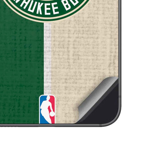 NBA Milwaukee Bucks Split Canvas Galaxy A14 5G Skin