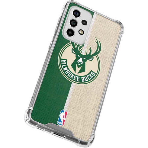 NBA Milwaukee Bucks Split Canvas Galaxy A33 5G Clear Case
