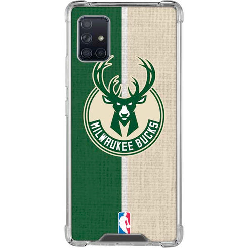 NBA Milwaukee Bucks Split Canvas Galaxy A51 5G Clear Case