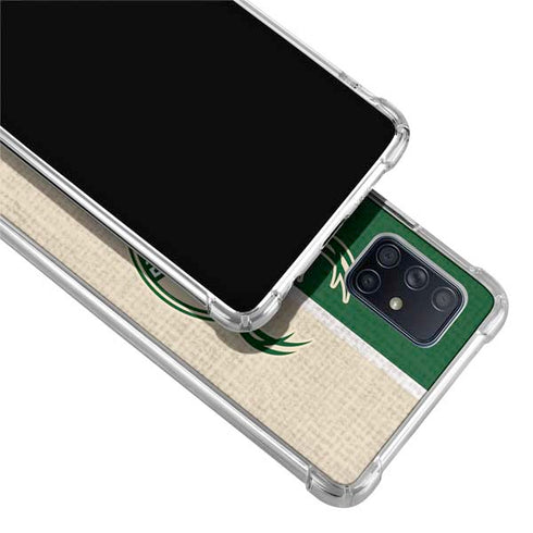 NBA Milwaukee Bucks Split Canvas Galaxy A51 5G Clear Case