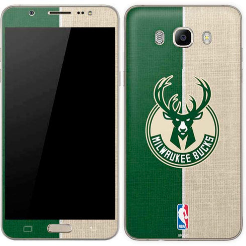 NBA Milwaukee Bucks Split Canvas Galaxy J7 Skin