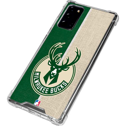 NBA Milwaukee Bucks Split Canvas Galaxy Note20 5G Clear Case