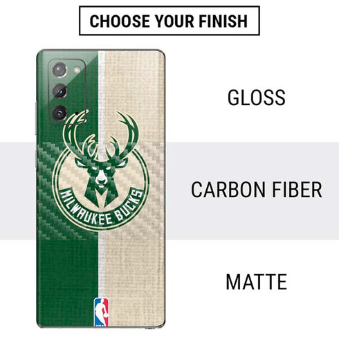 NBA Milwaukee Bucks Split Canvas Galaxy Note20 5G Skin