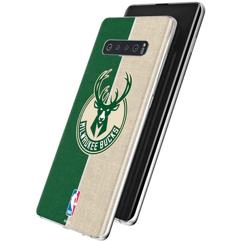 NBA Milwaukee Bucks Split Canvas Galaxy S10 Skin