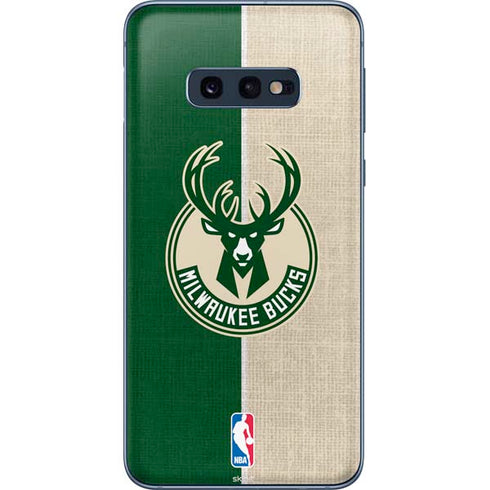 NBA Milwaukee Bucks Split Canvas Galaxy S10e Skin