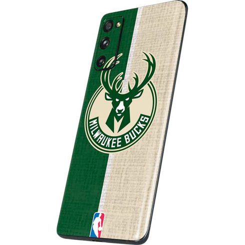 NBA Milwaukee Bucks Split Canvas Galaxy S20 Fan Edition Skin
