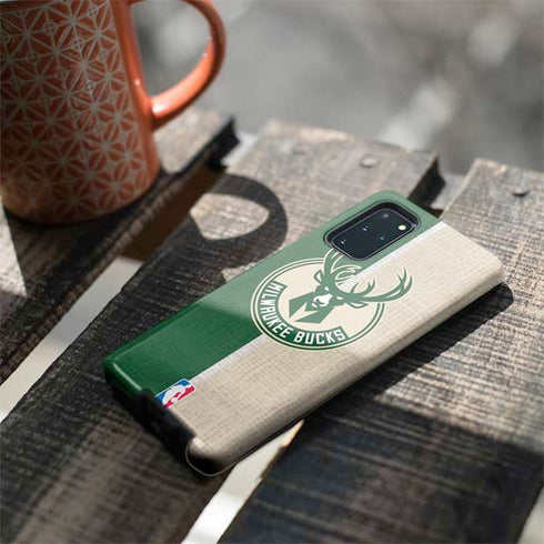 NBA Milwaukee Bucks Split Canvas Galaxy S20 Plus Pro Case