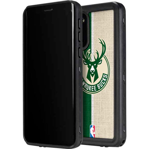 NBA Milwaukee Bucks Split Canvas Galaxy S20 Plus Waterproof Case