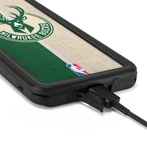 NBA Milwaukee Bucks Split Canvas Galaxy S20 Plus Waterproof Case