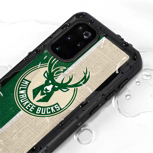 NBA Milwaukee Bucks Split Canvas Galaxy S20 Plus Waterproof Case