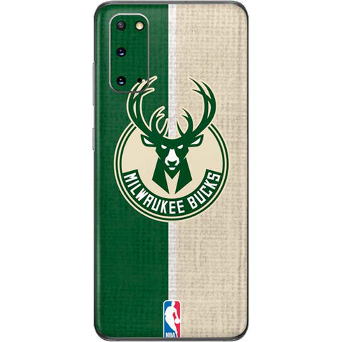NBA Milwaukee Bucks Split Canvas Galaxy S20 Skin