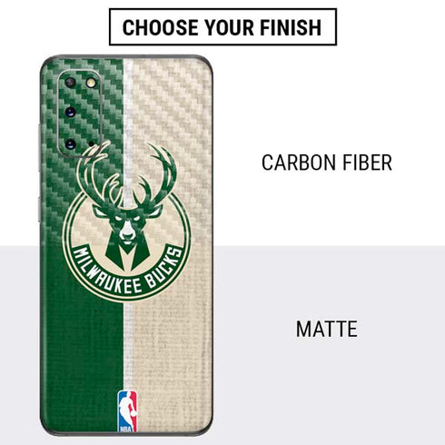 NBA Milwaukee Bucks Split Canvas Galaxy S20 Skin