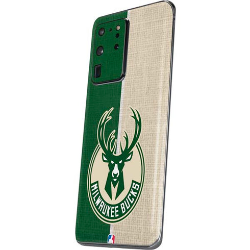 NBA Milwaukee Bucks Split Canvas Galaxy S20 Ultra 5G Skin