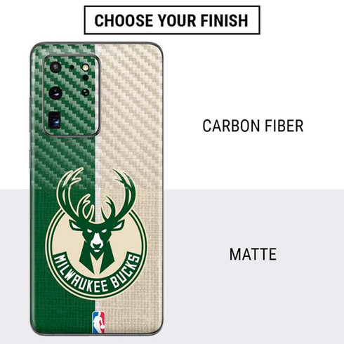 NBA Milwaukee Bucks Split Canvas Galaxy S20 Ultra 5G Skin