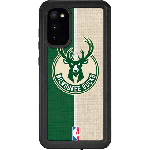 NBA Milwaukee Bucks Split Canvas Galaxy S20 Waterproof Case