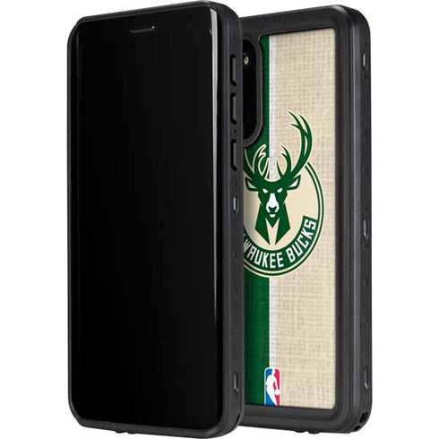 NBA Milwaukee Bucks Split Canvas Galaxy S20 Waterproof Case
