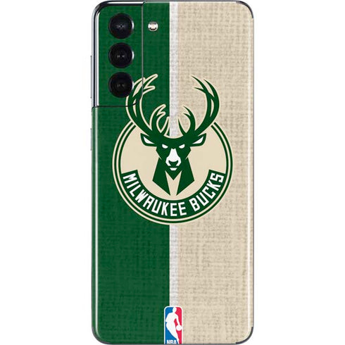 NBA Milwaukee Bucks Split Canvas Galaxy S21 5G Skin